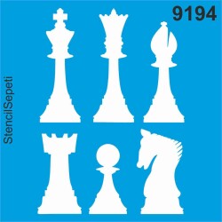 Satranç Taşları - Stencil Şablon - StencilSepeti