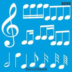 Sol Anahtarı ve Notalar - StencilSepeti