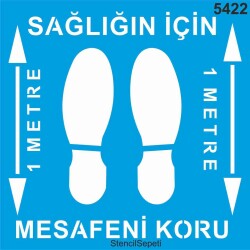 Sosyal Mesafe - Stencil Boyama Şablonu - StencilSepeti
