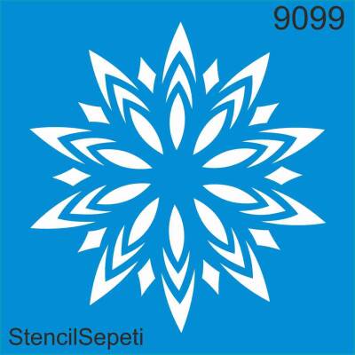 Stilize Çiçek Deseni - Stencil Şablon - 1