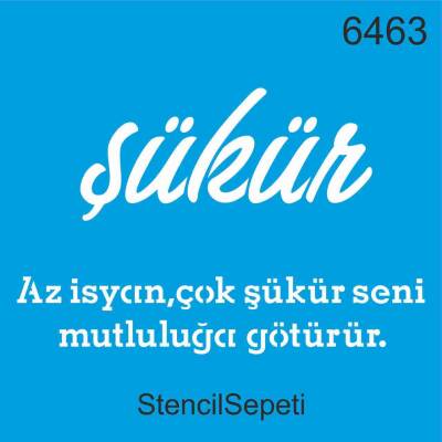 Şükür - Boyama Şablonu Stencil - 1