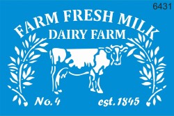 Süt Çiftliği Deseni - Stencil Boyama Şablonu - StencilSepeti