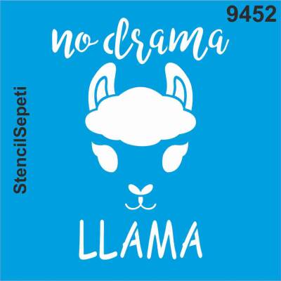 Tasasız Llama- No Drama Llama - Stencil Boyama Şablonu - 1