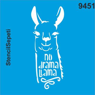 Tasasız Llama- No Drama Llama - Stencil Boyama Şablonu - 1
