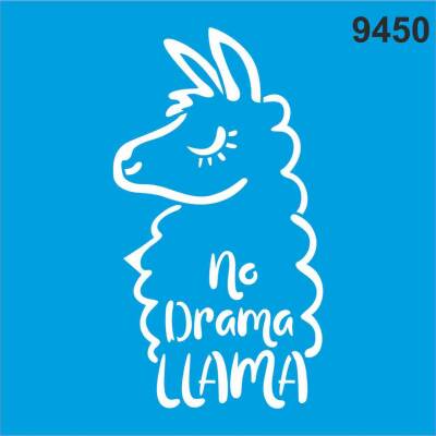 Tasasız Llama- No Drama Llama - Stencil Boyama Şablonu - 1