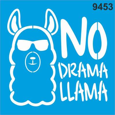 Tasasız Llama- No Drama Llama - Stencil Boyama Şablonu - 1