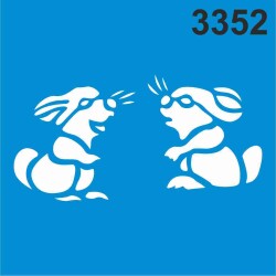 Tavşanlar - Stencil Boyama Şablonu - StencilSepeti