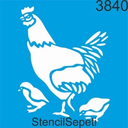 Tavuk Ve Civcivler - StencilSepeti