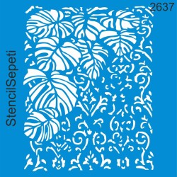 Tropikal Duvar Deseni - Stencil Boyama Şablonu - StencilSepeti