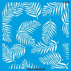 Tropikal Yapraklı Duvar Deseni - Stencil Boyama Şablonu - StencilSepeti