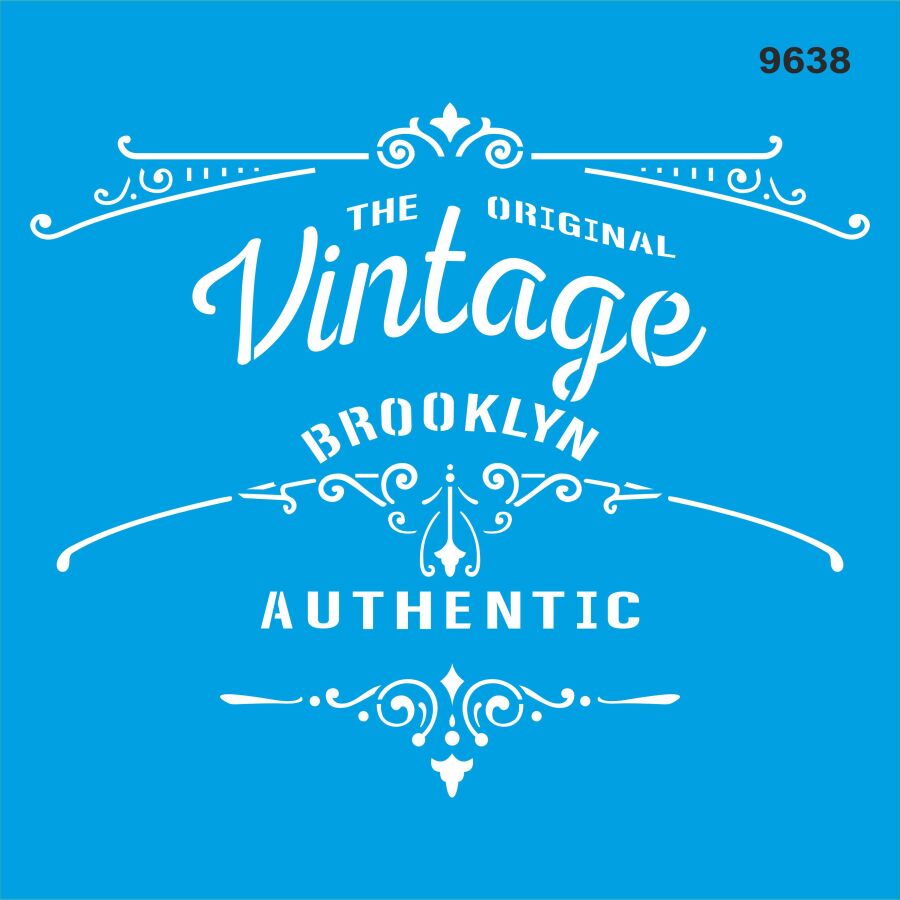 Vintage Deseni - Stencil Boyama Şablonu - 1