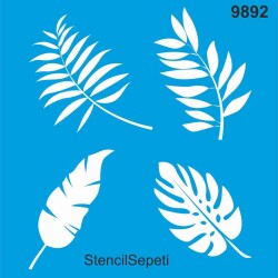Yaprak Deseni - Stencil Boyama Şablonu - StencilSepeti