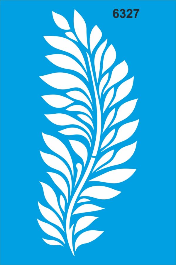 Yaprak Deseni Stencil Boyama Şablonu - 1