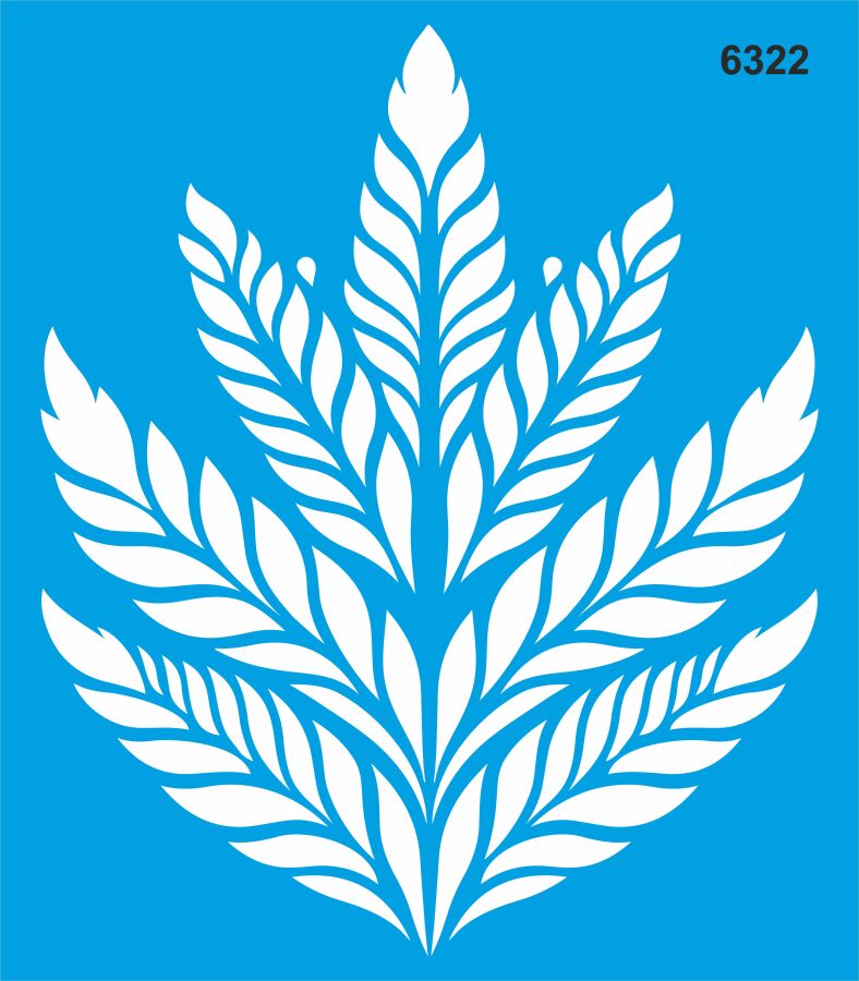 Yapraklı Duvar Deseni Stencil Boyama Şablonu - 1