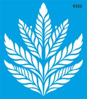 Yapraklı Duvar Deseni Stencil Boyama Şablonu - StencilSepeti