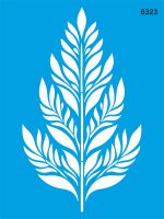 Yapraklı Duvar Deseni Stencil Boyama Şablonu - StencilSepeti