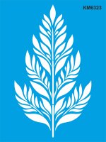 Yapraklı Duvar Deseni Stencil Boyama Şablonu - StencilSepeti