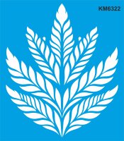 Yapraklı Duvar Deseni Stencil Boyama Şablonu - StencilSepeti