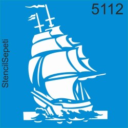 Yelkenli Gemi - StencilSepeti