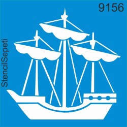 Yelkenli Gemi - StencilSepeti