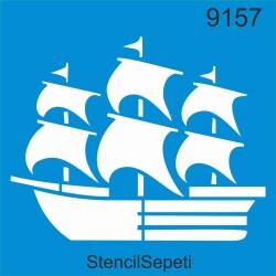 Yelkenli Gemi - StencilSepeti