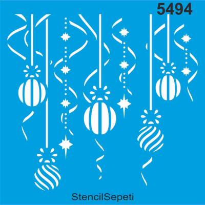 Yılbaşı Süsleri - Stencil Boyama Şablonu - 1