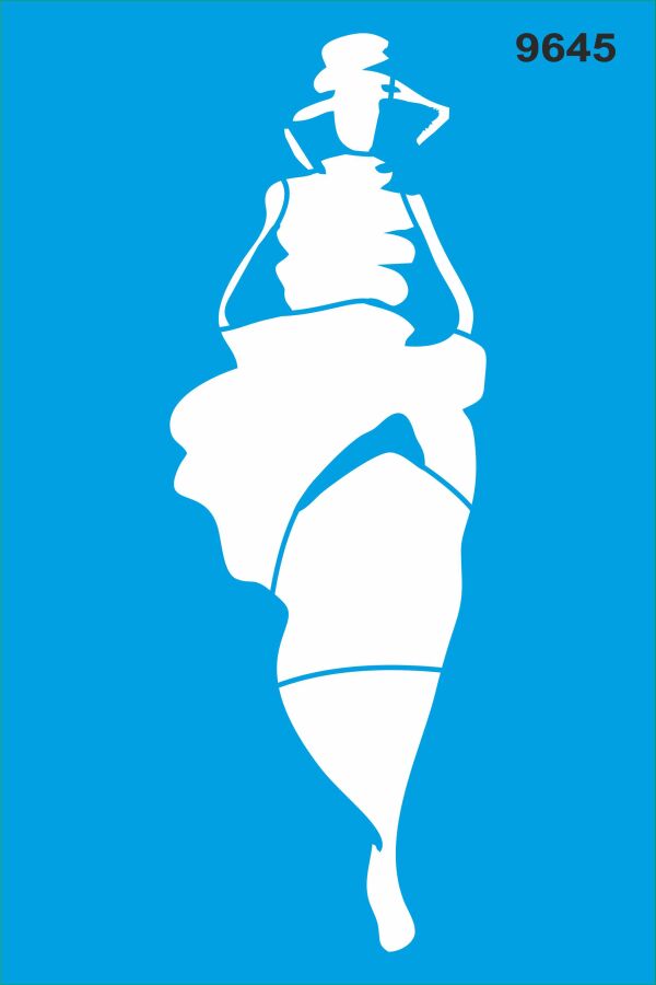 Sanatsal Kadın Çizim - Stencil Boyama Şablonu - 1